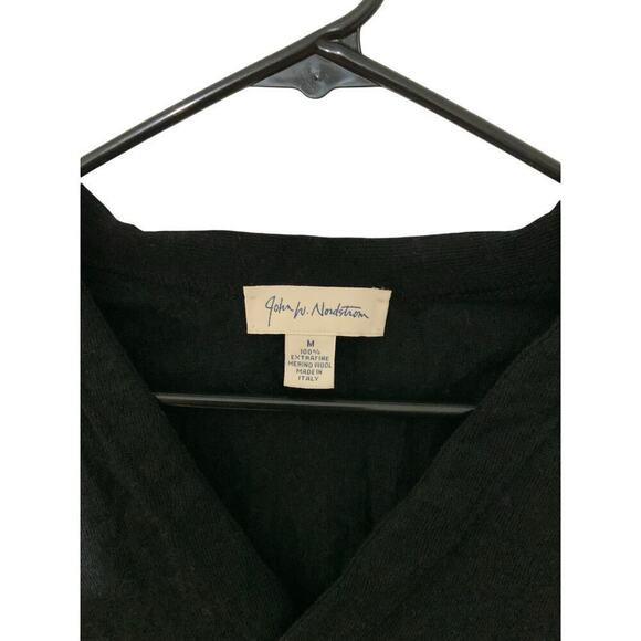 John W. Nordstrom Merino Wool Button Front Black Vest Sz Medium Office Siren - Picture 6 of 8
